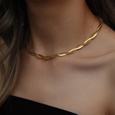 Gold Herringbone Chain & Bracelets