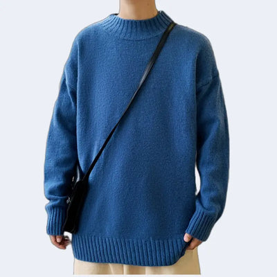 Men's blue cotton sweater