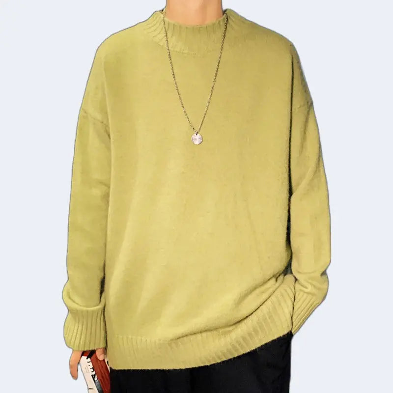 light green  color  Men's cotton sweater