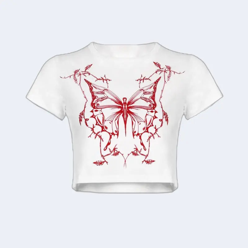 Red Butterfly Baby tee