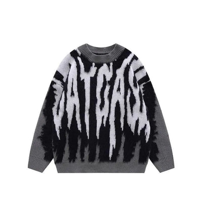 Plush Jacquard Crewneck Sweater