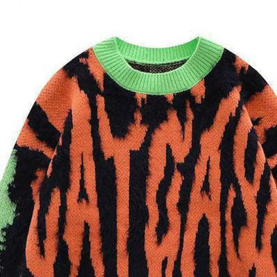Plush Jacquard Crewneck Sweater